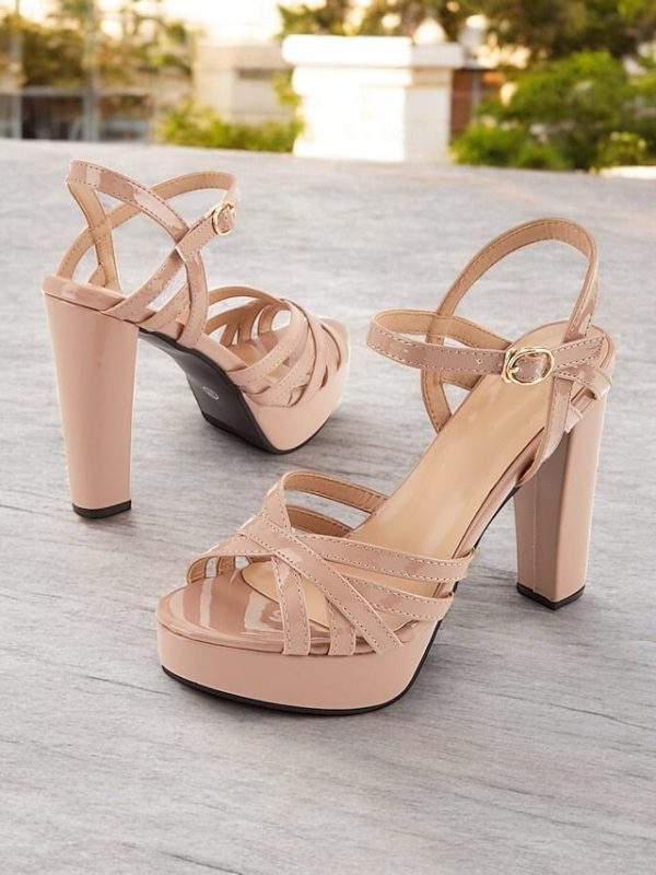 Strappy Nude Sandals C for Heel High Platform Women - Image 2