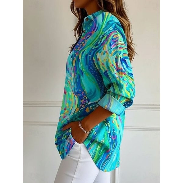 Women's Hawaiian Shirts Flowy Tops Vintage Casual Graphic - Image 2