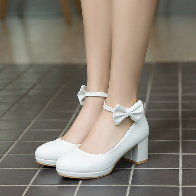 White for Bow Jane Shoes Girls
