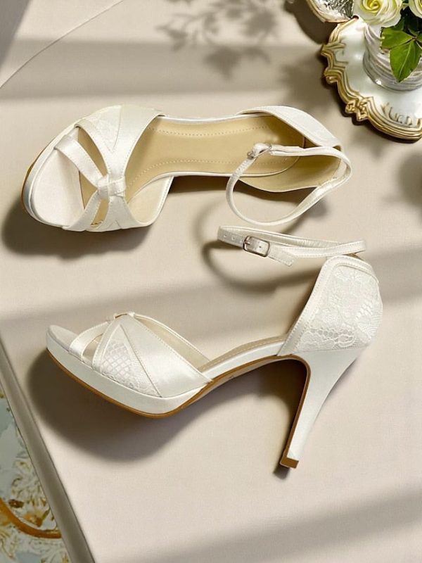 Women's Peep Pink Sandals Satin Elegant High with Heel Toe - Image 17