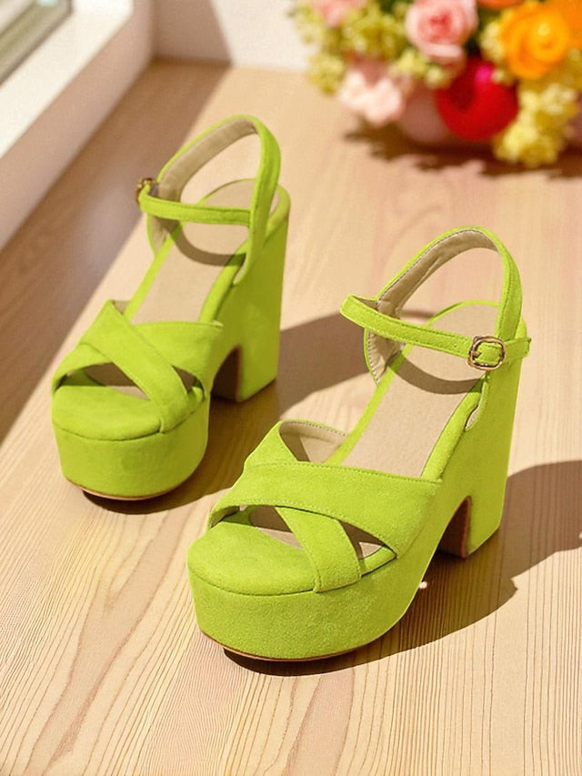with Strap Platform Pink Sandals - Suede Hot Women