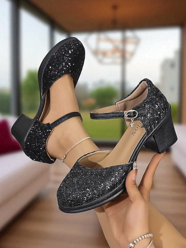 Heel Shoes Lace Chunky Mary Comfortable Low - Jane Women's - Image 8