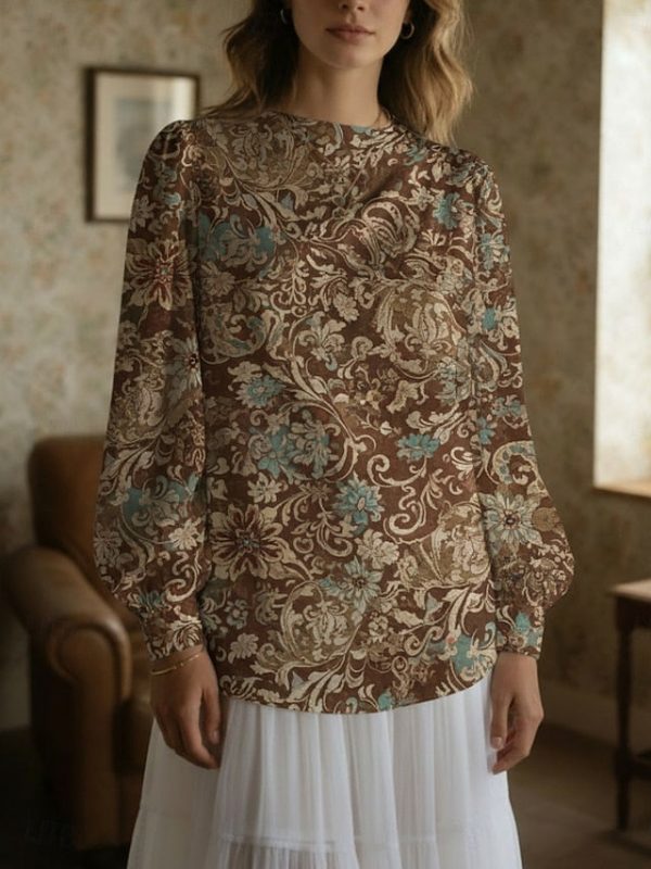 Women's Shirt Casual Shirt Blouse Print Floral Graphic - Image 2