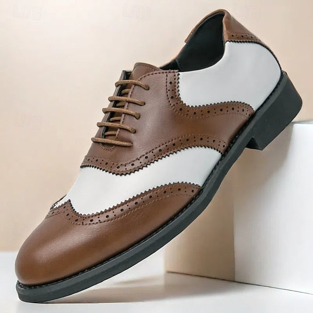 Wingtip Brogue in Two-Tone Oxford and White Men