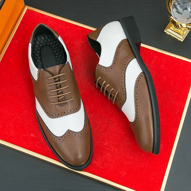 Wingtip Brogue in Two-Tone Oxford and White Men