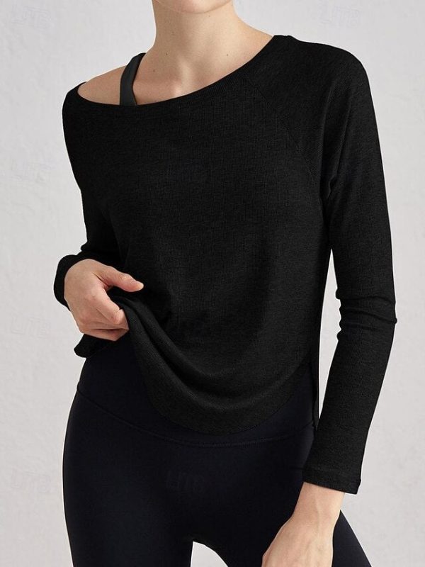 Women's Raglan T Shirt Sports T-Shirt Knit Tee Textured - Image 6