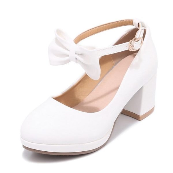 White for Bow Jane Shoes Girls' - Perfect Weddings Mary - Image 12