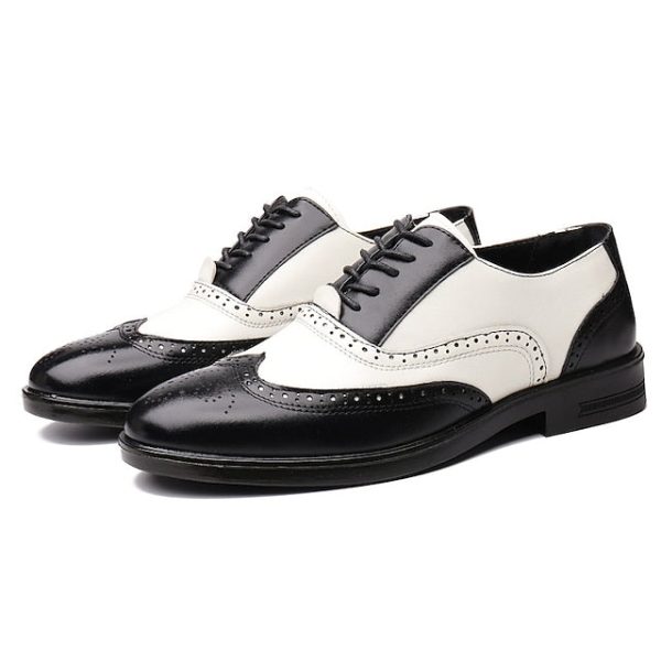 Burgundy Oxford Men's Wingtip Brogue Shoes White and - Image 8