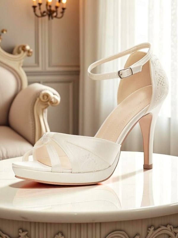 Women's Peep Pink Sandals Satin Elegant High with Heel Toe