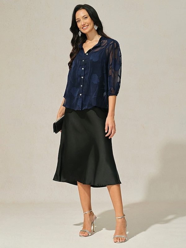 Women's Blouse Button-Up Shirt with Camisole Floral - Image 3