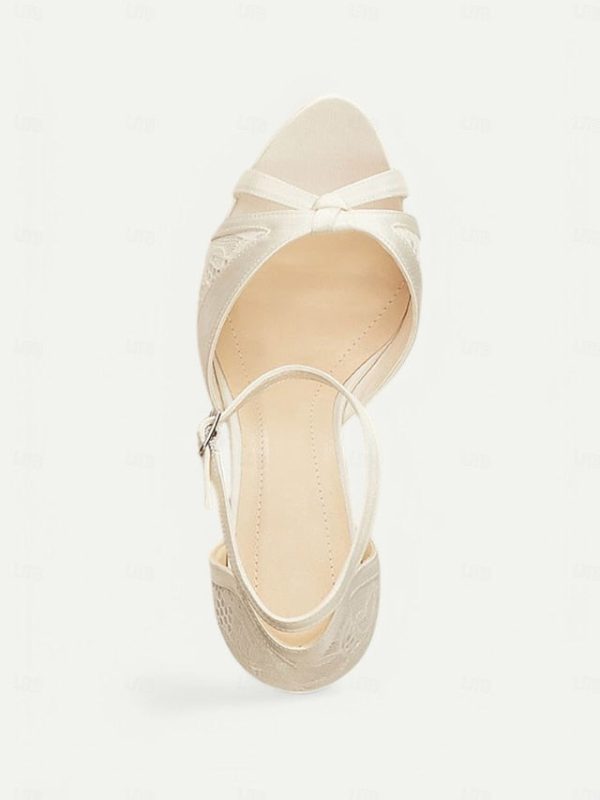 Women's Peep Pink Sandals Satin Elegant High with Heel Toe - Image 14