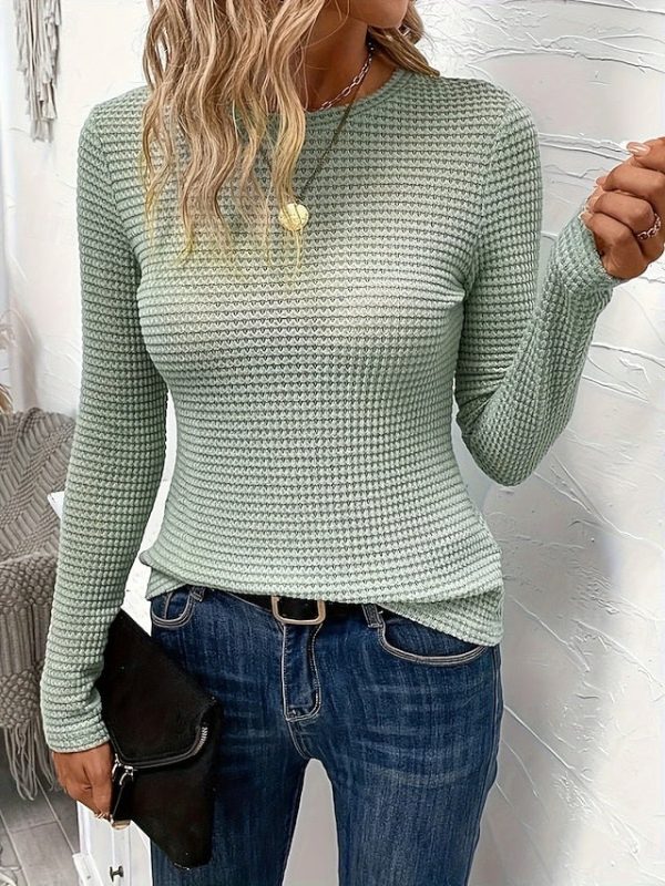 Women's T Shirt Cut Out Plain Fashion Modern Casual Long - Image 10