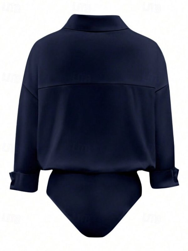 Women's Shirt Blouse Plain Stylish Basic Casual Long Sleeve - Image 8