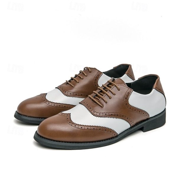 Wingtip Brogue in Two-Tone Oxford and White Men's Shoes - Image 10